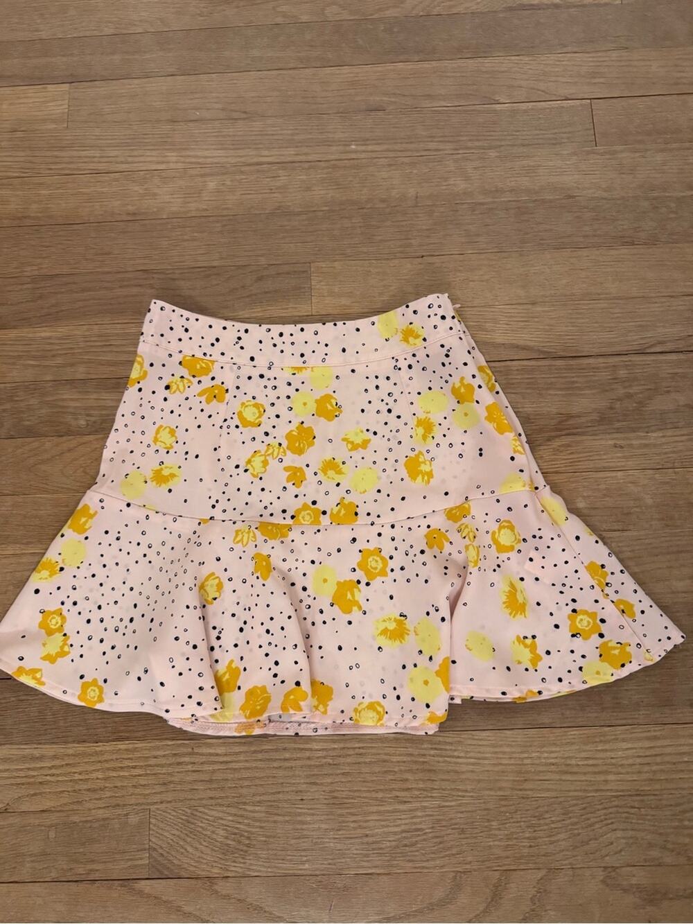 Nasty Gal Women's Pink Yellow Floral Mini Ruffle Skirt - Size 0
b27